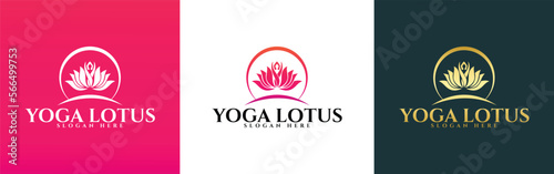 Yoga lotus flower Logo Icon. Lotus flower logo template design. Lotus logo symbol icon. Vector illustration.