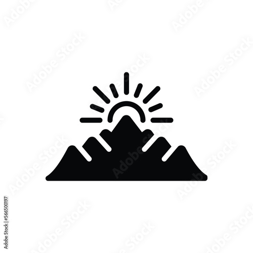 Black solid icon for sunrise photo