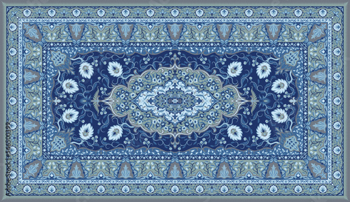 Persian carpet texture. Abstract tribal modern ornament background. Colored vector illustration.