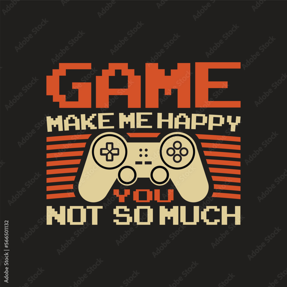 Custom retro vintage Gaming Tshirt design template