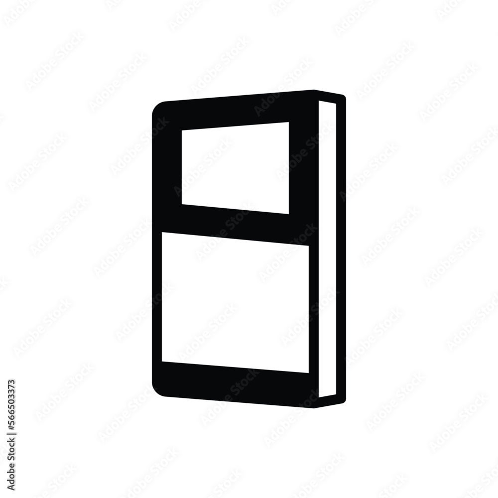 Black solid icon for paperbacks