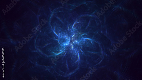 3D rendering abstract blue fractal light background