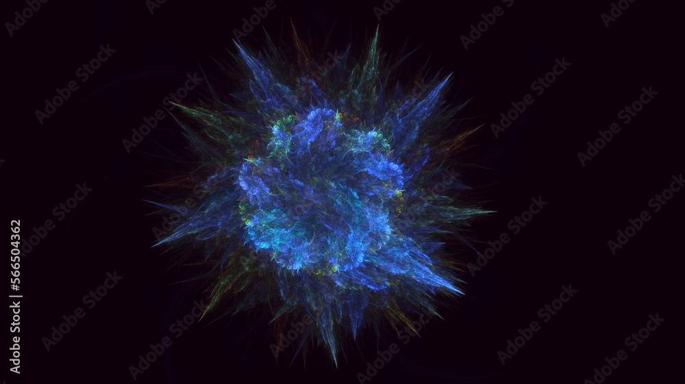 Fototapeta premium 3D rendering abstract multicolor fractal light background