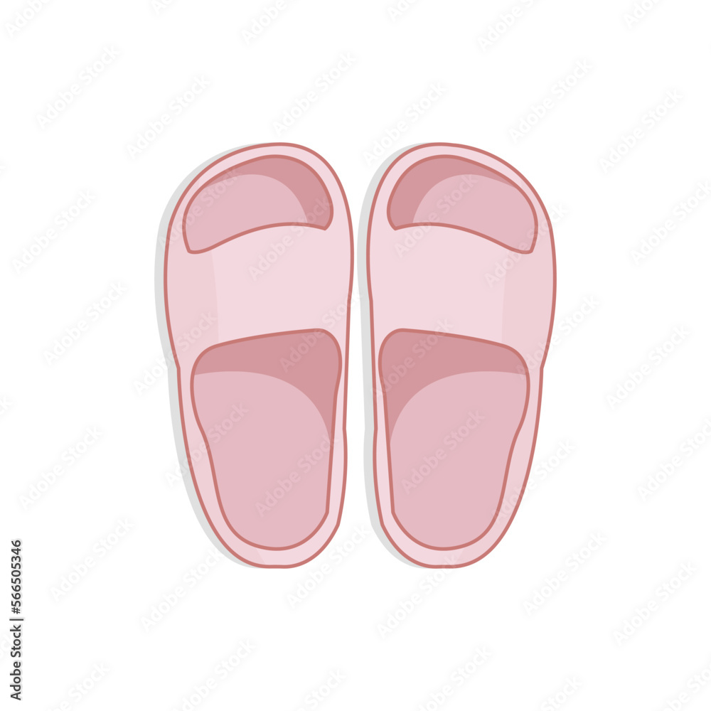 Flip Flops slipper Icon Vector Illustration. Summer Sandals Pink. Summer Footwear