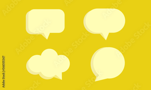 3d yellow speech bubble chat icon collection set poster and sticker concept Banner.