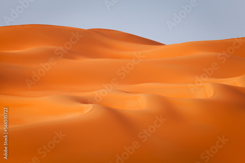 Natural landscape of the wast sand dunes in the desert in Abu Dhabi in UAE