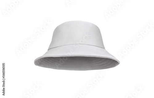White bucket hat isolated on white background