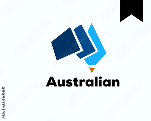 flying paper forming australian map logo symbol design template illustration inspiration
