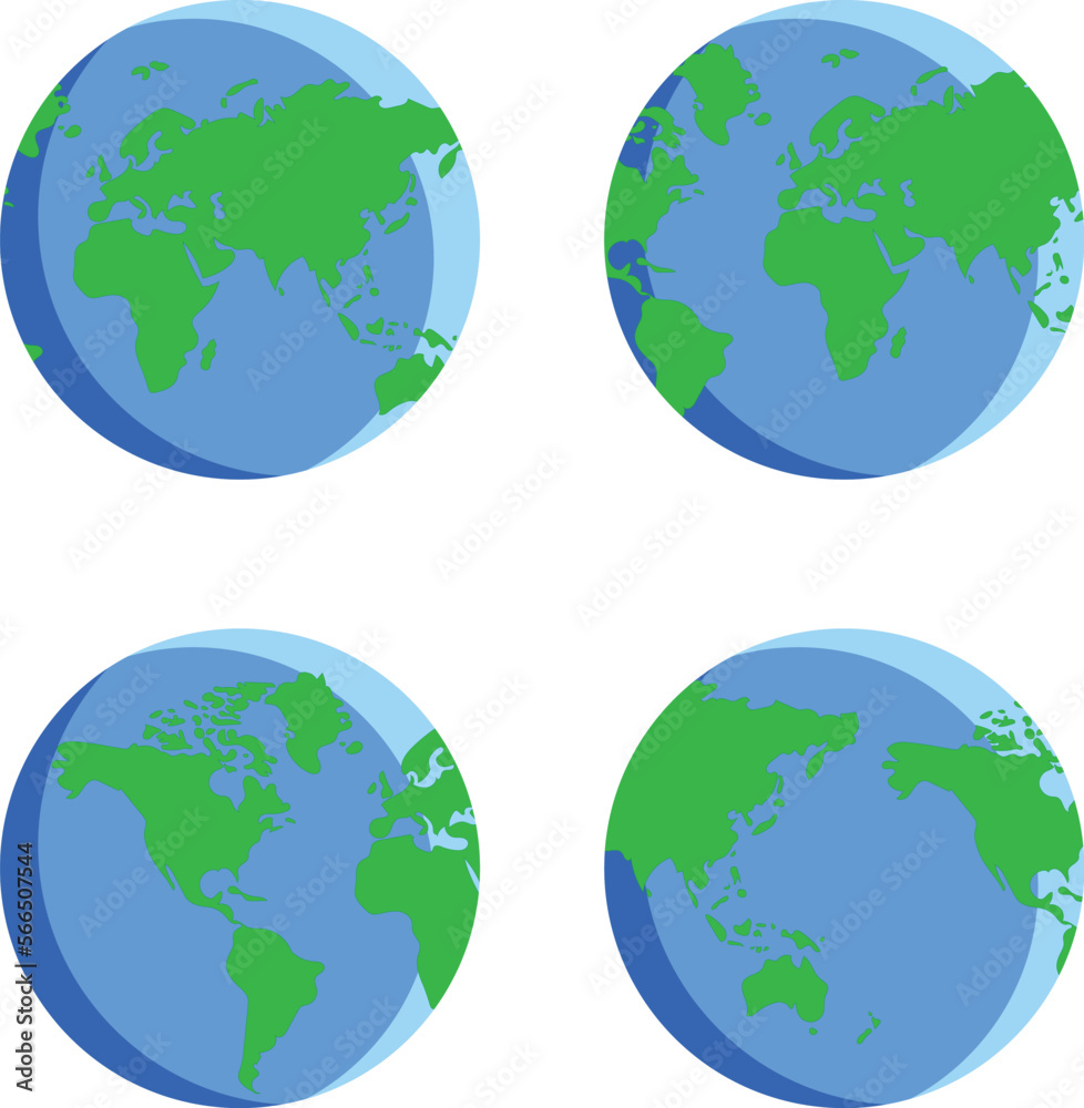 earth globe set vector