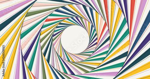 Abstract colorful spiral optical illusion lines