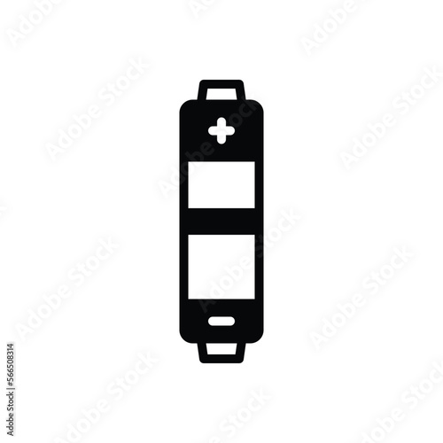 Black solid icon for aaa battery