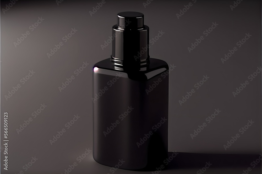 perfume bottle isolated on black, isolated mockup, Black matt bottle serum cosmetic, generative ai, bottle. clean modernism, mockup, template perfume bottle isolated on black, isolated mockup, Black matt bottle serum cosmetic, generative ai, bottle. clean modernism, mockup, template