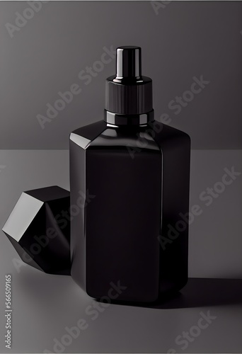 perfume bottle isolated on black, generative ai