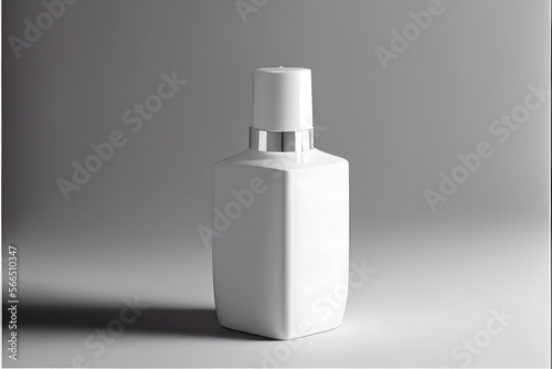 bottle isolated on white background, generative ai, isolated pink 3d bottle, makeup, liquid with pump for clean, dispenser, gel, skin