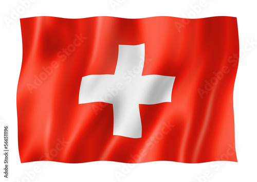 Fotografie Swiss flag isolated on white