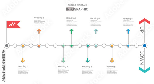 infographics template with arrows up & down