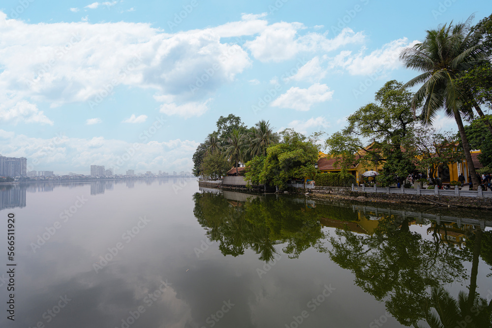 Fototapeta premium Tran Quoc Pagoda buddhist temple in Hanoi, Vietnam