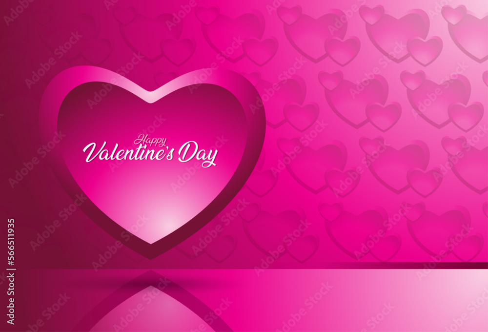 Valentine's day background with pink heart shape