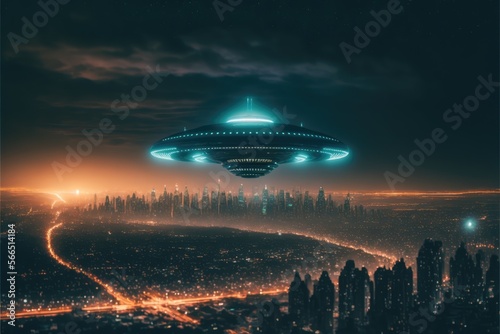 ufo in the night made with generative ai