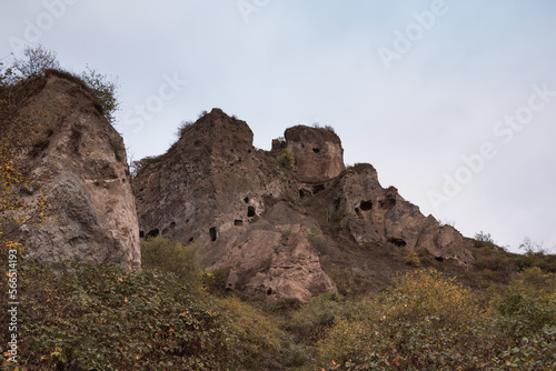 Ruins of old cave city Khndzoresk in Armenia