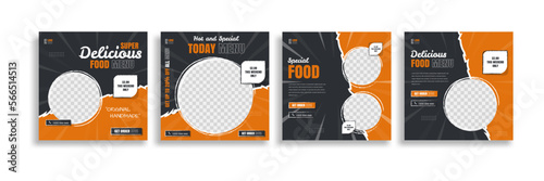Set of food post story. social media banner template design. Creative design, easy Use for promotions you product. story food for your restaurant promotion