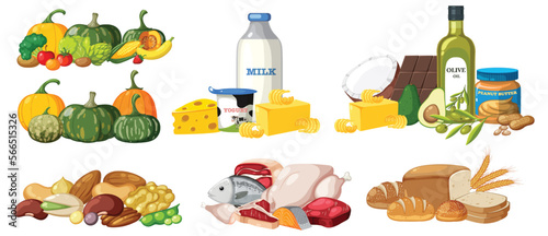 Set of healthy food
