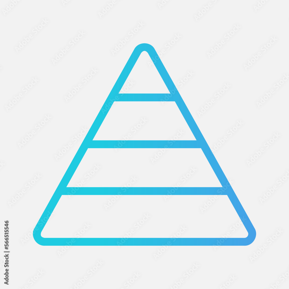 Pyramid chart icon in gradient style, use for website mobile app presentation Pyramid chart icon in gradient style, use for website mobile app presentation