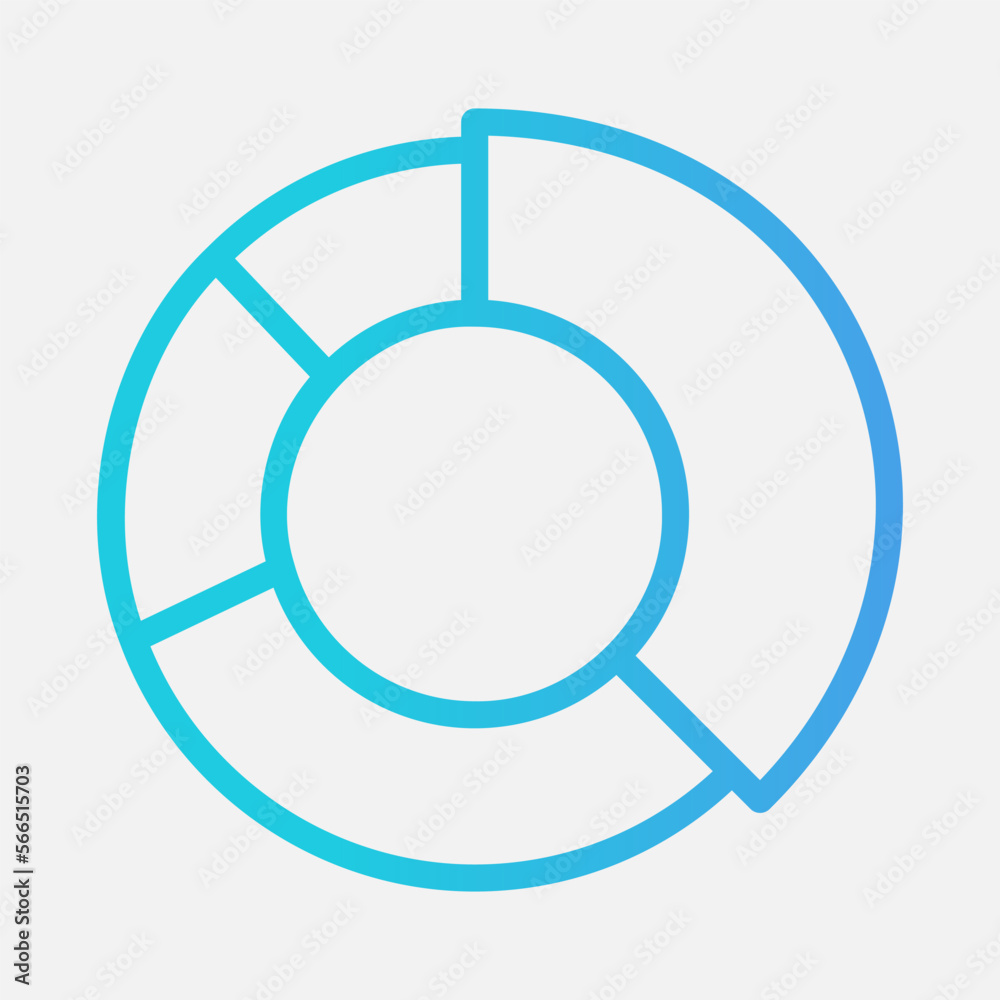 Pie chart icon in gradient style, use for website mobile app presentation Pie chart icon in gradient style, use for website mobile app presentation