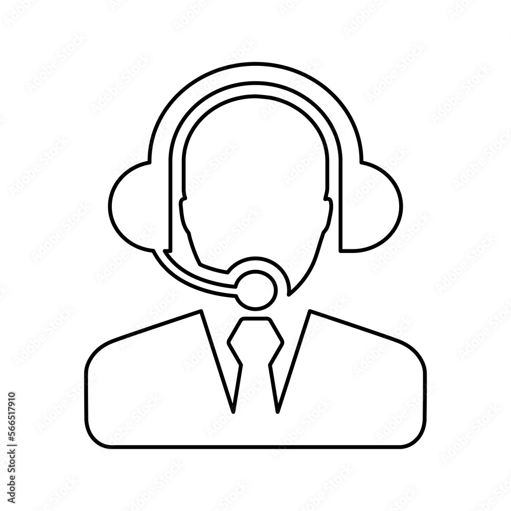Customer Support outline icon. Line art design. Customer Support outline icon. Line art design.