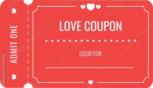 Isolated love coupon template