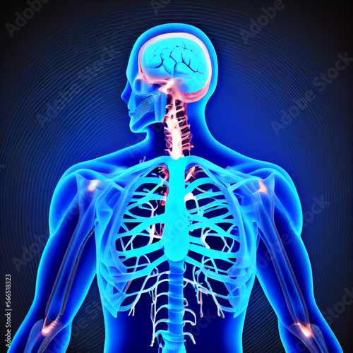 Anatomy of male brain pain with all joints pain,generative ai