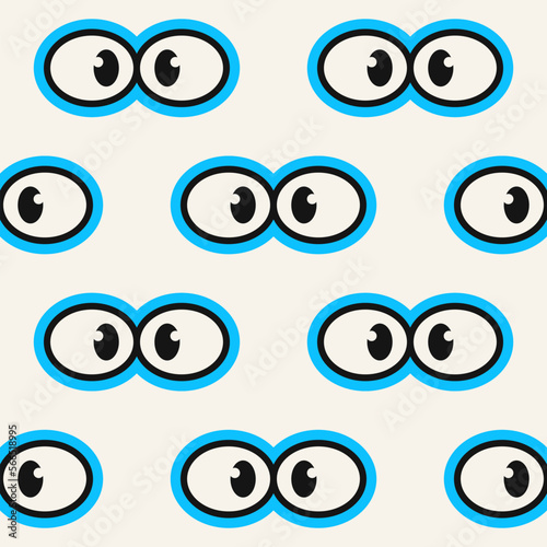 Hippie fun looker eyes seamless pattern