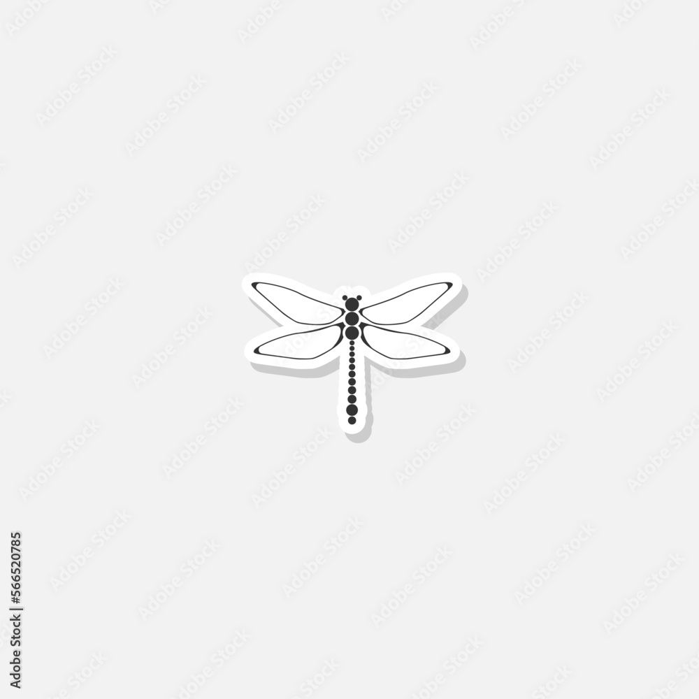 Dragonfly logo icon sticker isolated on gray background Dragonfly logo icon sticker isolated on gray background