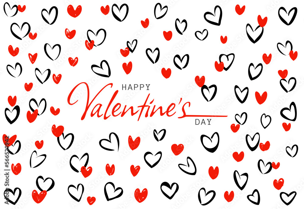 Hearts pattern structure isolated on white background. Red and black hearts, hand drawn. Love symbol - illustration. text Valentine's day. Red heart icons set vector. Hearts pattern structure isolated on white background. Red and black hearts, hand drawn. Love symbol - illustration. text Valentine's day. Red heart icons set vector.