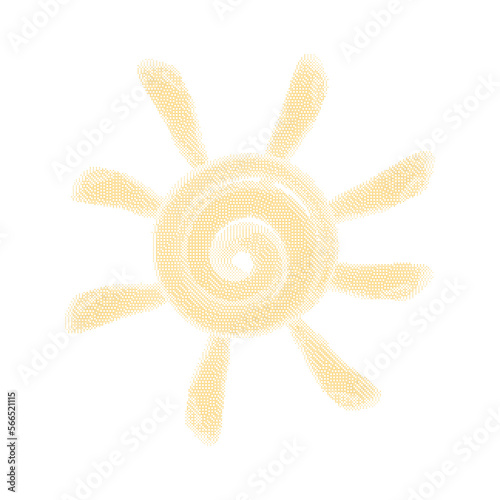 yellow summer sun square halftone vector illustration