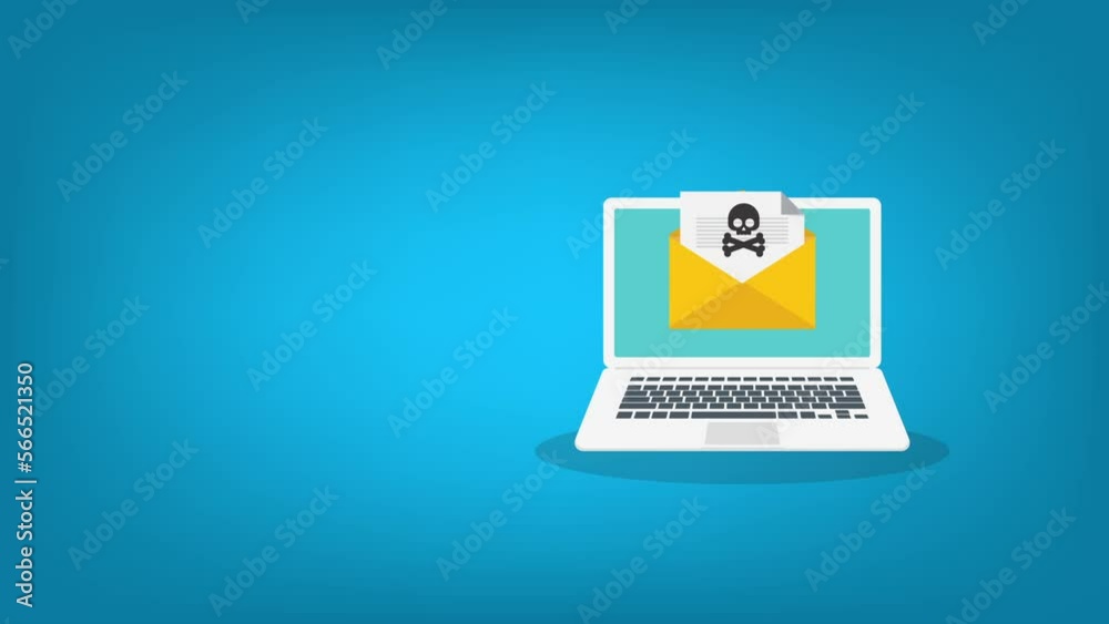 Email / envelope with black document and skull icon. Virus, malware, email fraud, e-mail spam, phishing scam, hacker attack concept. Email / envelope with black document and skull icon. Virus, malware, email fraud, e-mail spam, phishing scam, hacker attack concept.