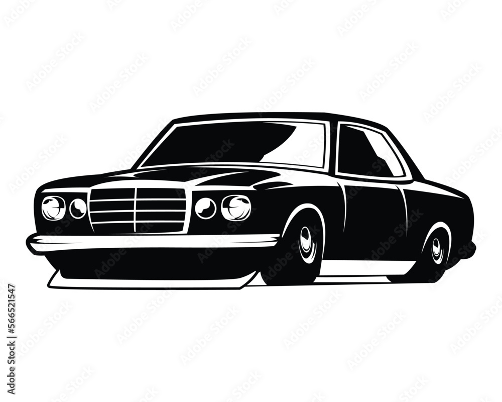 Fototapeta premium old luxury classic car isolated on white background view from side. Best for logos, badges, stickers, icons. vector illustration available in eps 10.