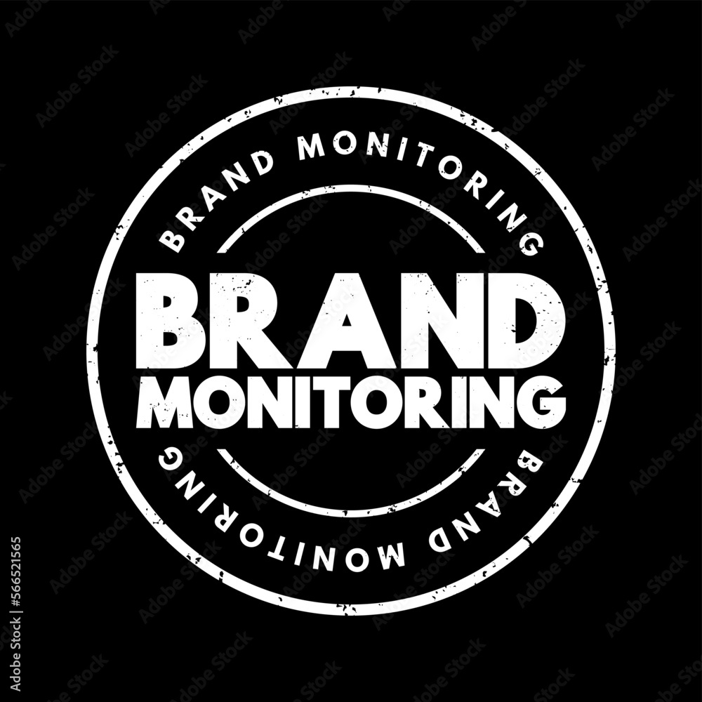 Brand Monitoring text stamp, concept background