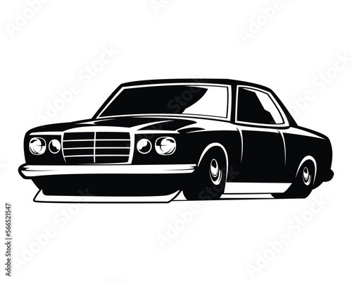 old luxury classic car isolated on white background view from side. Best for logos, badges, stickers, icons. vector illustration available in eps 10.