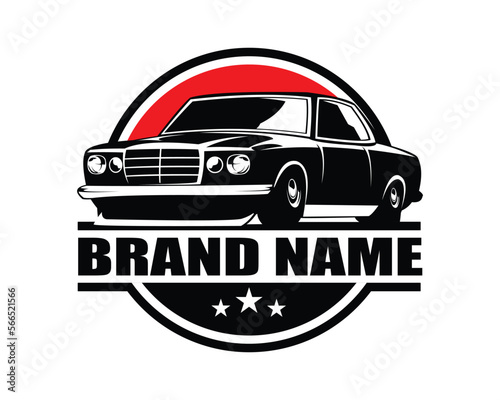old luxury classic car isolated on white background view from side. Best for logos, badges, stickers, icons. vector illustration available in eps 10.