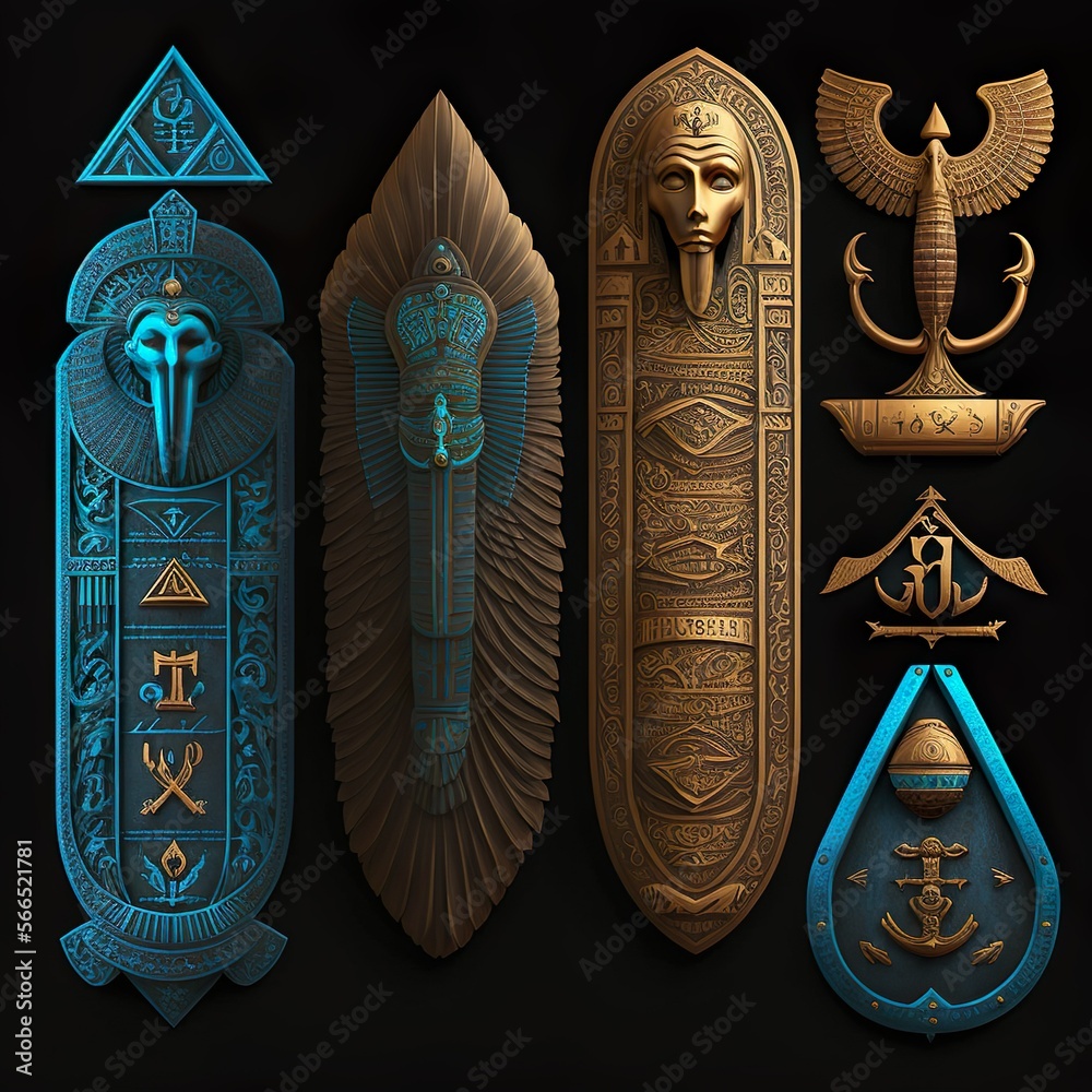 Egyptian cartouche symbol  - obrazy, fototapety, plakaty 
