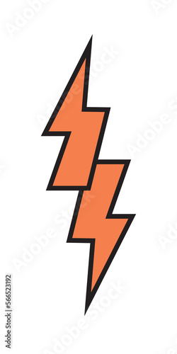 Thunder and bolt lighting flash icon, electric power symbol