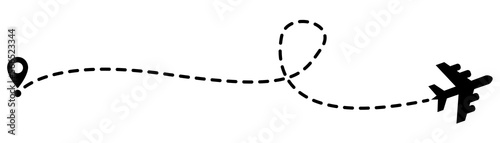 airplane dotted line path route icon PNG image