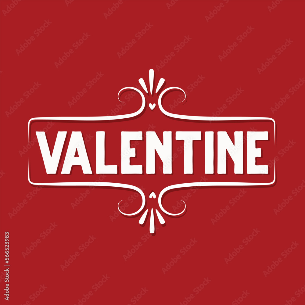 Valentine special coloring typography design.  