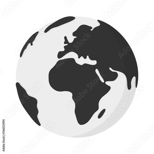 World planet black and white icon illustration