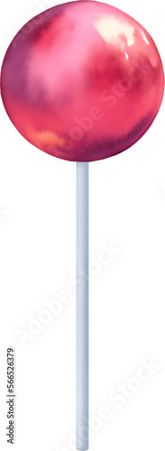 Red Lollipop Isolated Hand Drawn Painting Illustration