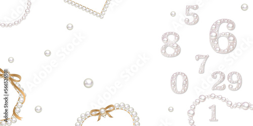 number background with pearls