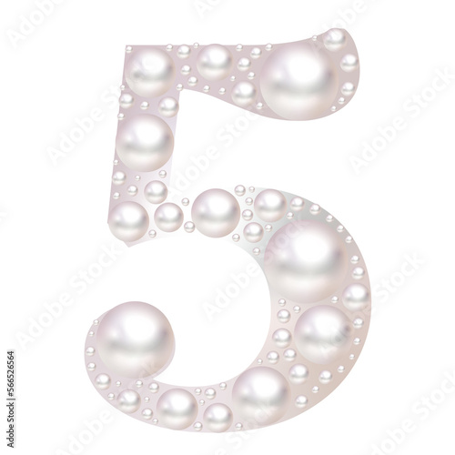 number five made of pearl