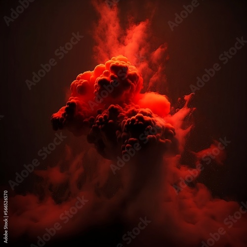 Abstract Red Glowing Smoke Conceptual Rendering, Generative Ai Illustration