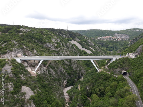 The highway bridge over a deep valley, in Rijeka, Croatia